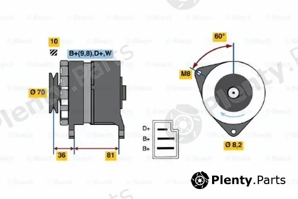 Bosch 0986036010 — Alternator