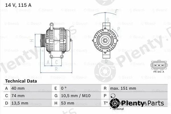 Bosch 0986049460 — Alternator