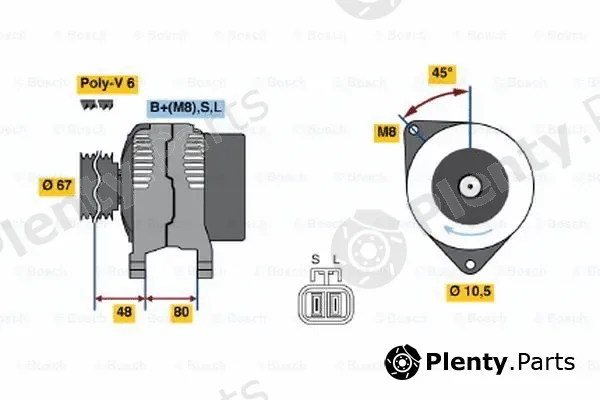 Bosch 0986045641 — Alternator