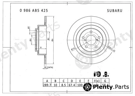 Bosch 0986AB5425 — Brake Disc