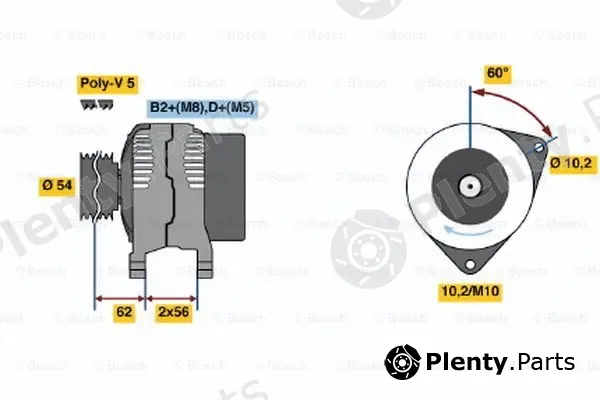 Bosch 0124225041 — Alternator