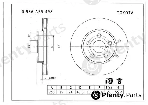 Bosch 0986AB5498 — Brake Disc