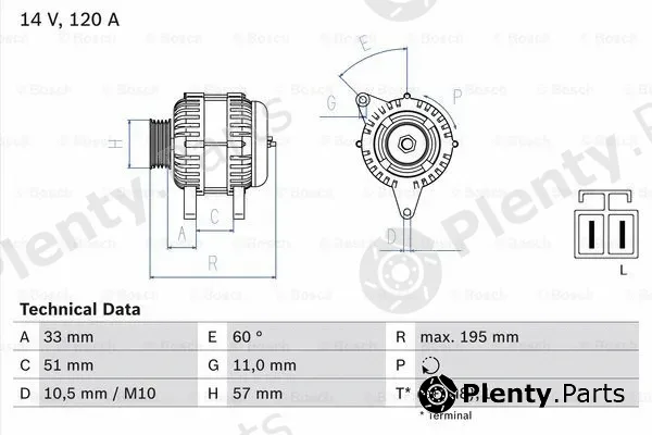 Bosch 0986081060 — Alternator