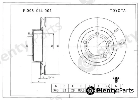 Bosch F005X14001 — Brake Disc