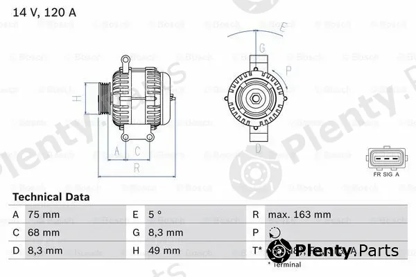 Bosch 0986049670 — Alternator