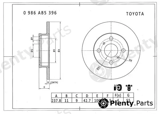 Bosch 0986AB5396 — Brake Disc