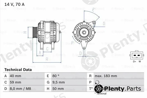 Bosch 0986038070 — Alternator