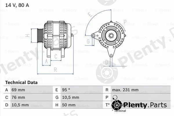 Bosch 0986039100 — Alternator