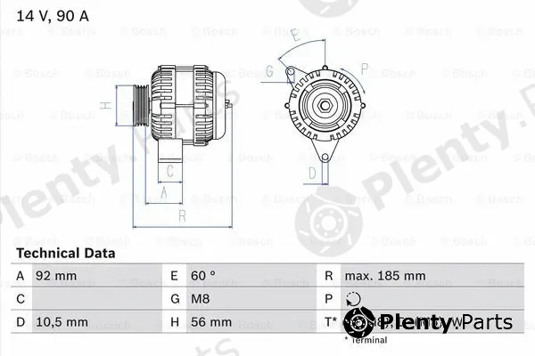 Bosch 0986040180 — Alternator
