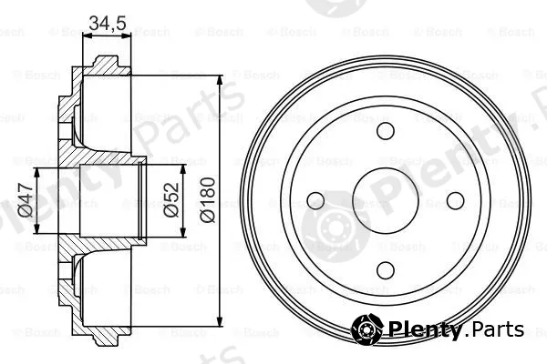Bosch 0986477264 — Brake Drum