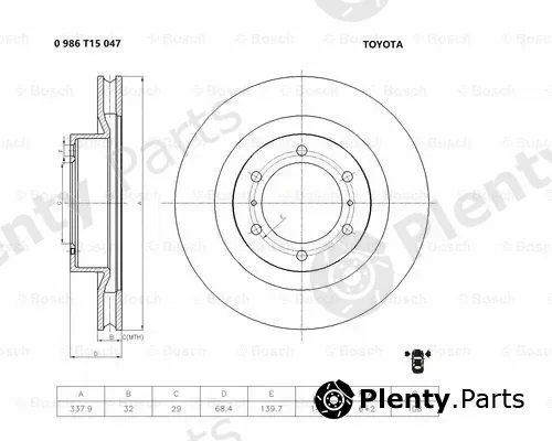 Bosch 0986T15047 — Brake Disc