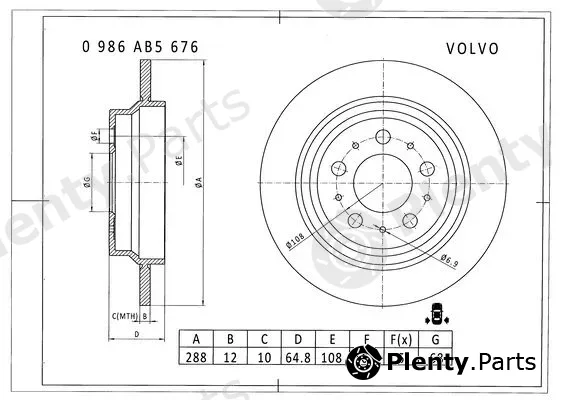 Bosch 0986AB5676 — Brake Disc