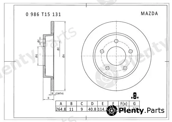 Bosch 0986T15131 — Brake Disc