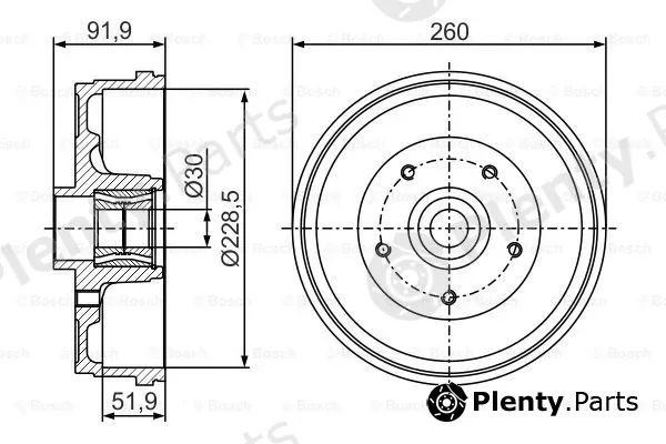 Bosch 0986477283 — Brake Drum