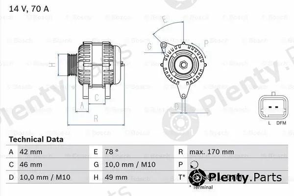 Bosch 0986049690 — Alternator