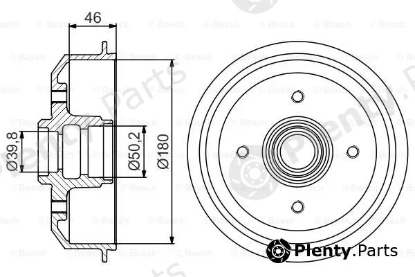 Bosch 0986477150 — Brake Drum