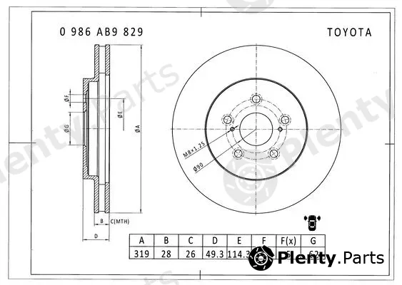 Bosch 0986AB9829 — Brake Disc