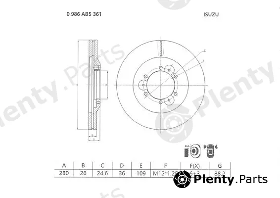 Bosch 0986AB5361 — Brake Disc