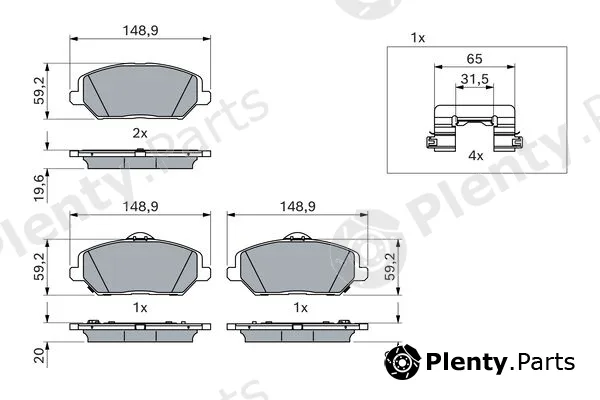Bosch 0986424862 — Brake Pad Set, disc brake