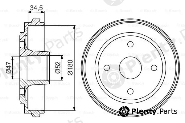 Bosch 0986477263 — Brake Drum
