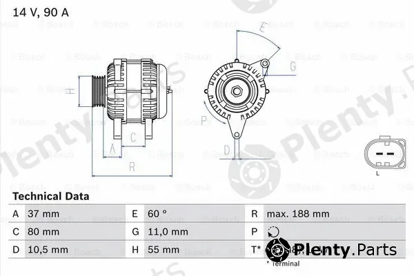 Bosch 0986081360 — Alternator