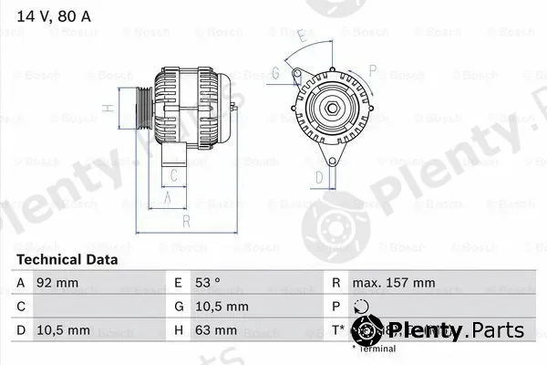 Bosch 0986039300 — Alternator