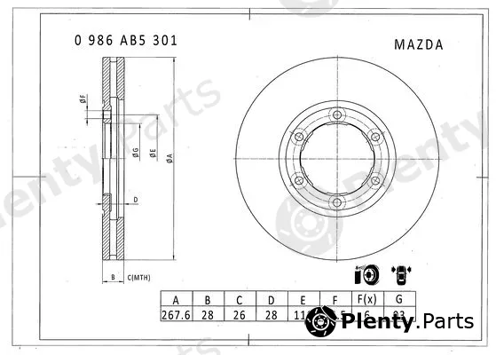Bosch 0986AB5301 — Brake Disc