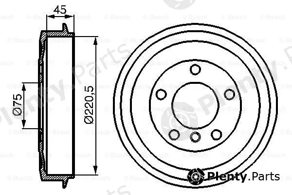 Bosch 0986477043 — Brake Drum