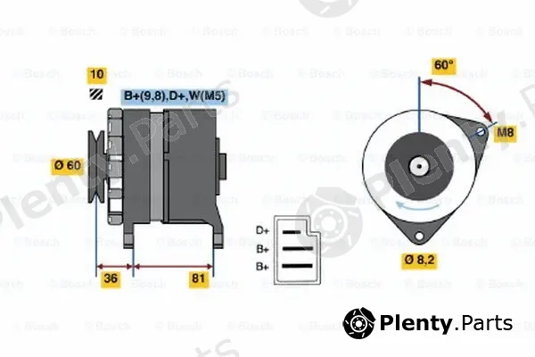 Bosch 0986033860 — Alternator