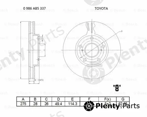 Bosch 0986AB5337 — Brake Disc