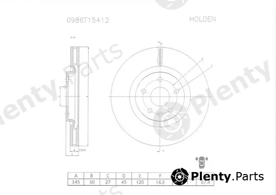 Bosch 0986T15412 — Brake Disc