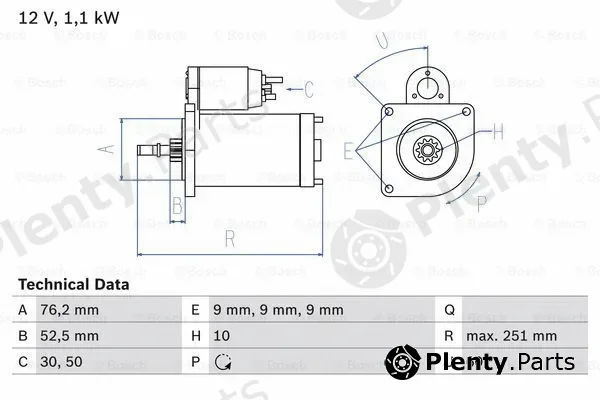 Bosch 0986016750 — Starter