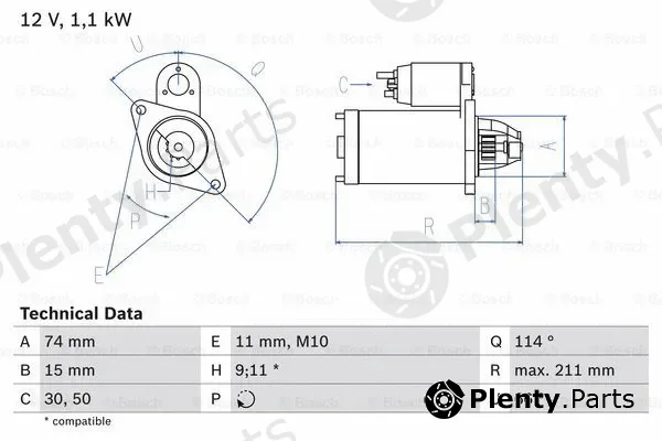 Bosch 0986018480 — Starter