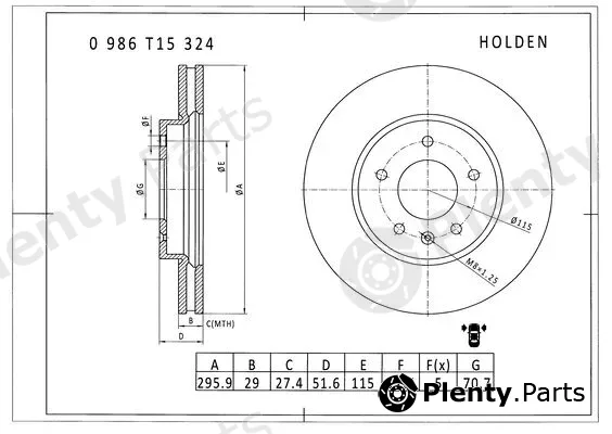 Bosch 0986T15324 — Brake Disc