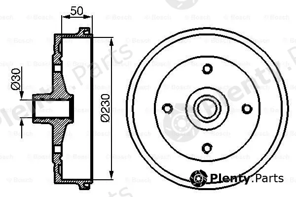 Bosch 0986477030 — Brake Drum