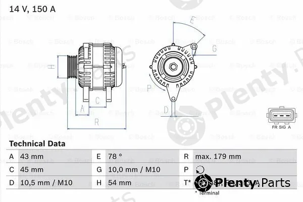 Bosch 0986049161 — Alternator