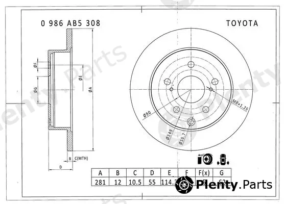 Bosch 0986AB5308 — Brake Disc