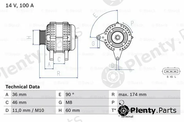 Bosch 0986082760 — Alternator