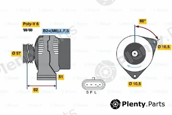 Bosch 0124325162 — Alternator