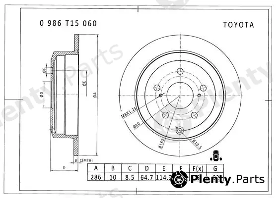 Bosch 0986T15060 — Brake Disc