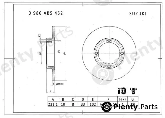 Bosch 0986AB5452 — Brake Disc