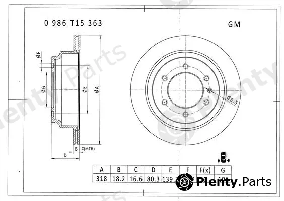 Bosch 0986T15363 — Brake Disc