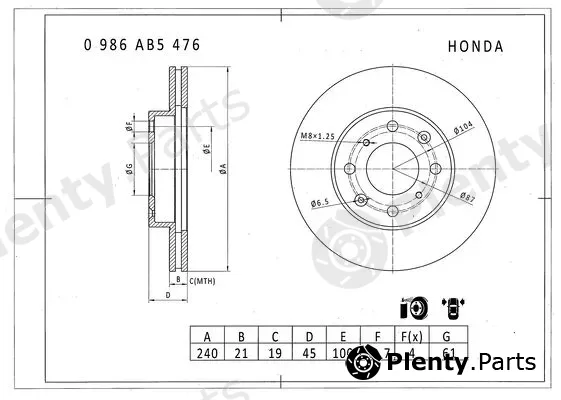 Bosch 0986AB5476 — Brake Disc