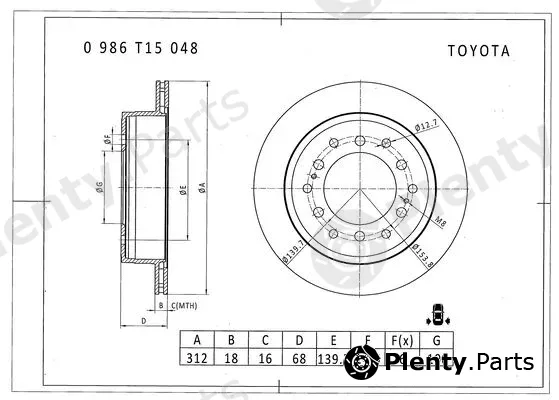 Bosch 0986T15048 — Brake Disc