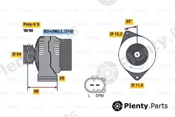 Bosch 0124225020 — Alternator