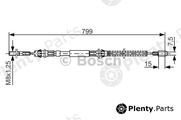 Bosch 1987477761 — Cable Pull, parking brake