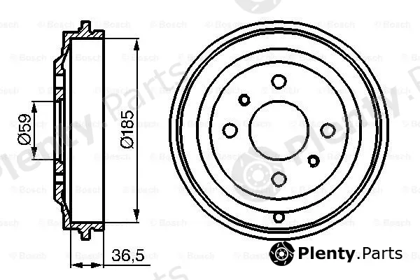 Bosch 0986477125 — Brake Drum