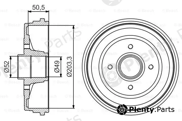 Bosch 0986477205 — Brake Drum