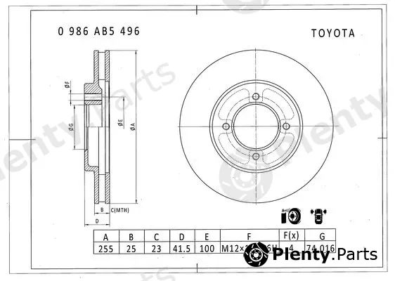 Bosch 0986AB5496 — Brake Disc