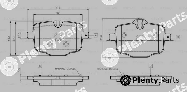Bosch 0986TB3135 — Brake Pad Set, disc brake